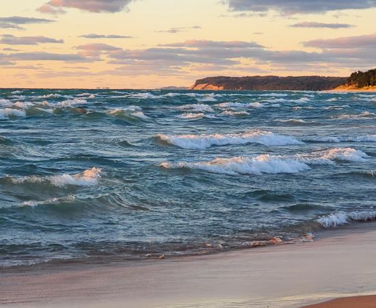 Lake michigan at sunset